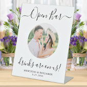 Hochzeit Open Bar Personalisiert Modernes Foto Sockelschild