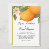 Hochzeit Orange Citrus Sommer Elegant Einladung (Vorderseite)