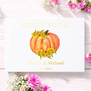 Hochzeit Orange Pumpkin Fall Sonnenblume Gästebuch