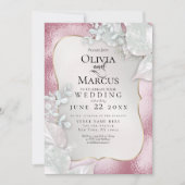 HOCHZEIT | Pale Burgundy Pearl Shimmer Einladung (Vorderseite)