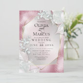 HOCHZEIT | Pale Burgundy Pearl Shimmer Einladung (Stehend Vorderseite)