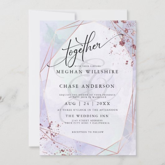 HOCHZEIT | Pale Lilac and Seafoam Green Jaspé (Vorderseite)