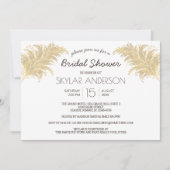 Hochzeit Pampas Grass Tan auf weißem Brautparty Einladung (Vorderseite)