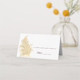 Hochzeit Pampas Grass Tan auf White Boho Sommer Platzkarte