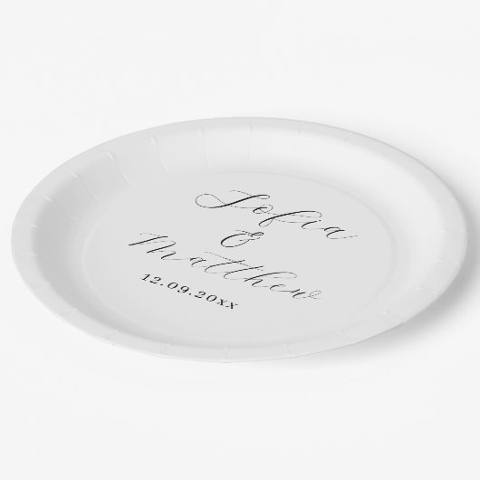 Hochzeit Pappteller (Schrägansicht)