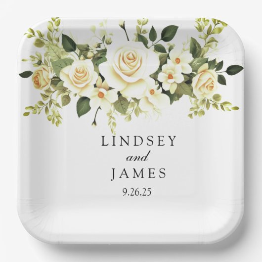 Hochzeit Pappteller (Vorderseite)