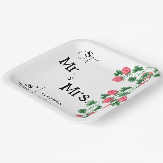 Hochzeit Pappteller (Gewinkelt)