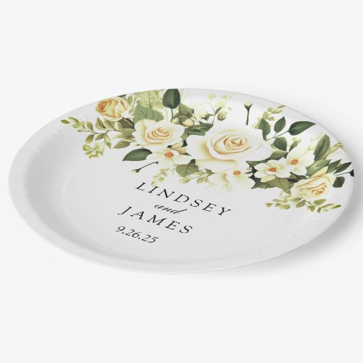 Hochzeit Pappteller (Schrägansicht)