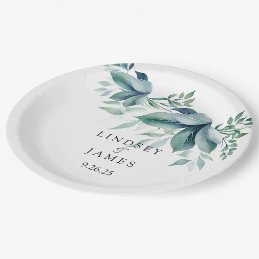 Hochzeit Pappteller (Schrägansicht)