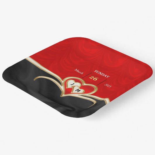 Hochzeit Pappteller (Gewinkelt)