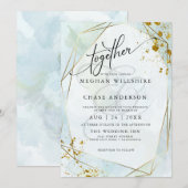 HOCHZEIT | Pastel Dusty Blue Sage Gold Jaspé (Vorne/Hinten)