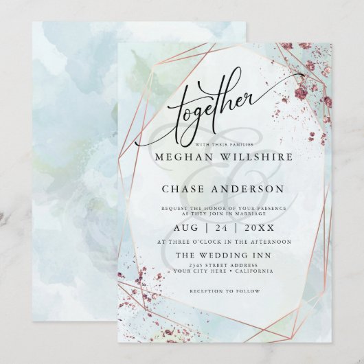 HOCHZEIT | Pastel Dusty Blue Sage Jaspé (Vorne/Hinten)