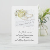 Hochzeit Pearl Heart auf formelle Einladung (Stehend Vorderseite)