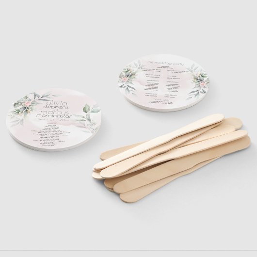 Hochzeit | Pellrosa Blume Silver Sage Blätter Fächer (Non-assembled)