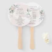 Hochzeit | Pellrosa Blume Silver Sage Blätter Fächer (Vorne und Hinten)