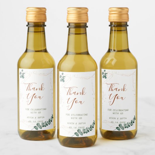 Hochzeit personalisieren Flasche Mini Wein Etikett (Flaschen)