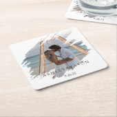 Hochzeit personalisieren rechteckiger pappuntersetzer (angewinkelt)