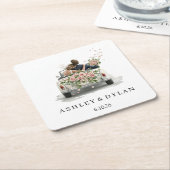 Hochzeit personalisieren  rechteckiger pappuntersetzer (angewinkelt)