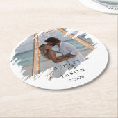 Hochzeit personalisieren runder pappuntersetzer (Angewinkelt)