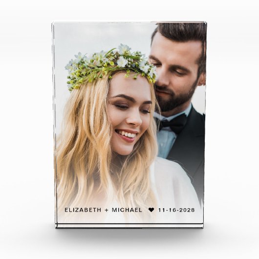 Hochzeit Personalisiert Fotoblock (Vorderseite)
