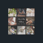 Hochzeit Personalisierte FotoCollage Steinmagnet<br><div class="desc">Personalisieren Sie mit Ihren acht Lieblings-Hochzeit-Fotos,  Namen und besonderen Datum,  um eine einzigartige Foto-Collage,  Erinnerung und Geschenk zu schaffen. Ein schöner Schatz! Sie können den Hintergrund an Ihre Lieblingsfarbe anpassen. Entwickelt von Thisisnotme©</div>