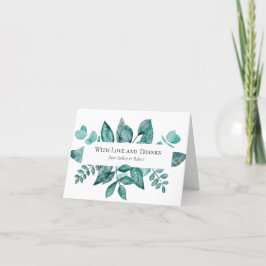 Hochzeit Personalisierte Liebe und Dank Aquamarine Dankeskarte