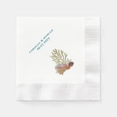 Hochzeit Personalisierter Cocktail Napkins Seashel Serviette (Vorderseite)