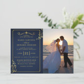 Hochzeit personalisiertes Foto Einladung (Stehend Vorderseite)