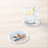 Hochzeit Personalisiertes modernes Foto Runder Pappuntersetzer (Vor Ort)