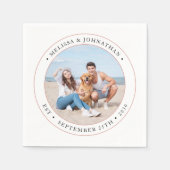 Hochzeit Personalisiertes modernes Foto Serviette (Vorderseite)