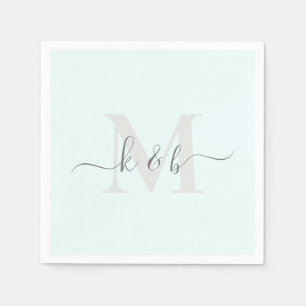 Hochzeit Personalisiertes Script Icy Blue Cocktail Serviette