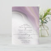 HOCHZEIT | Pflaumenweiche Lila Marmor Einladung (Stehend Vorderseite)