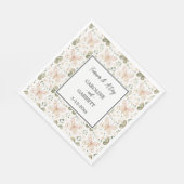 Hochzeit Pink Grüne Schmetterlinge Serviette (Ecke)