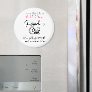 Hochzeit Pink Weiß Save the Date Magnet