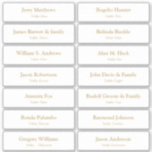 Hochzeit Platzkarte Gästebamen Tischnummer Gold Aufkleber (Vorderseite)