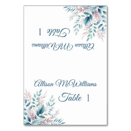 Hochzeit Platzkarte-Pastel Botanisch- Tischnummer