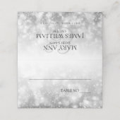 Hochzeit Platzkarte Silver Shimmer Lights (Außenseite Aufgefaltet)