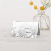 Hochzeit Platzkarte Silver Shimmer Lights (Vorderseite)