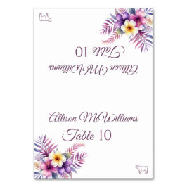 Hochzeit Platzkarte-Wasserfarbeninsel Romance-Meat Tischnummer