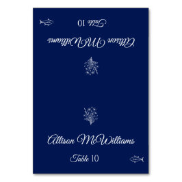 Hochzeit Platzkarte-Wildblume Elegance Fish Icon- Tischnummer