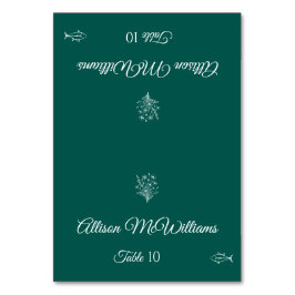 Hochzeit Platzkarte-Wildblume Elegance Fish Icon- Tischnummer
