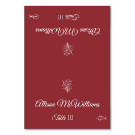 Hochzeit Platzkarte-Wildblume Elegance Fish Icon- Tischnummer