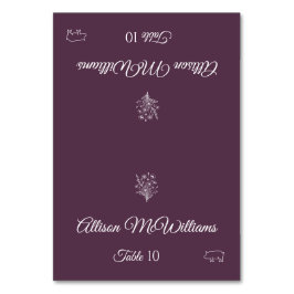 Hochzeit Platzkarte-Wildblume Elegance-Pork Icon- Tischnummer