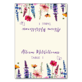 Hochzeit Platzkarte-Wildblume Symphony-Vegetarian- Tischnummer
