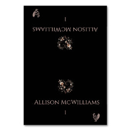 Hochzeit-Platzkarten-Hühnchen Icon-Rose Gold-Blume Tischnummer