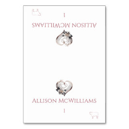 Hochzeit Platzkarten-Meat Icon-Pink Herz Tischnummer