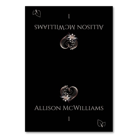 Hochzeit Platzkarten-Rosa Herz-Vegetarisches Symbo Tischnummer (Vorderseite)