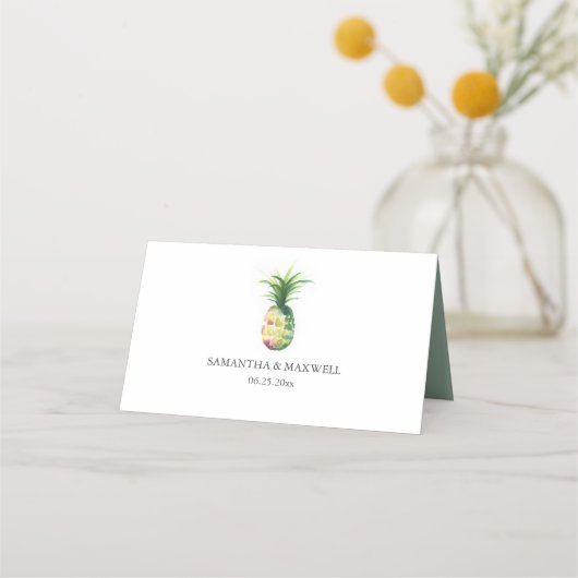 Hochzeit Platzkarten Tropische Ananas (Rückseite)