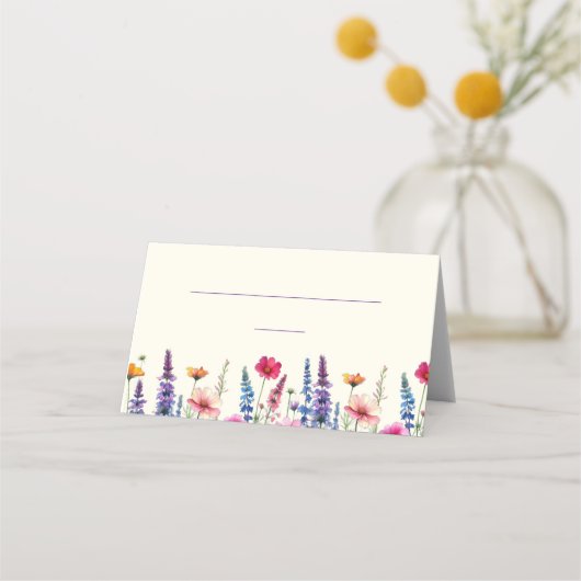 Hochzeit Platzkarten-Wildblume-Symphonie- Platzkarte (Rückseite)