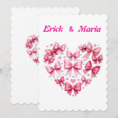 Hochzeit plus Valentinsche Bögen rosa Einladung (Vorne/Hinten)